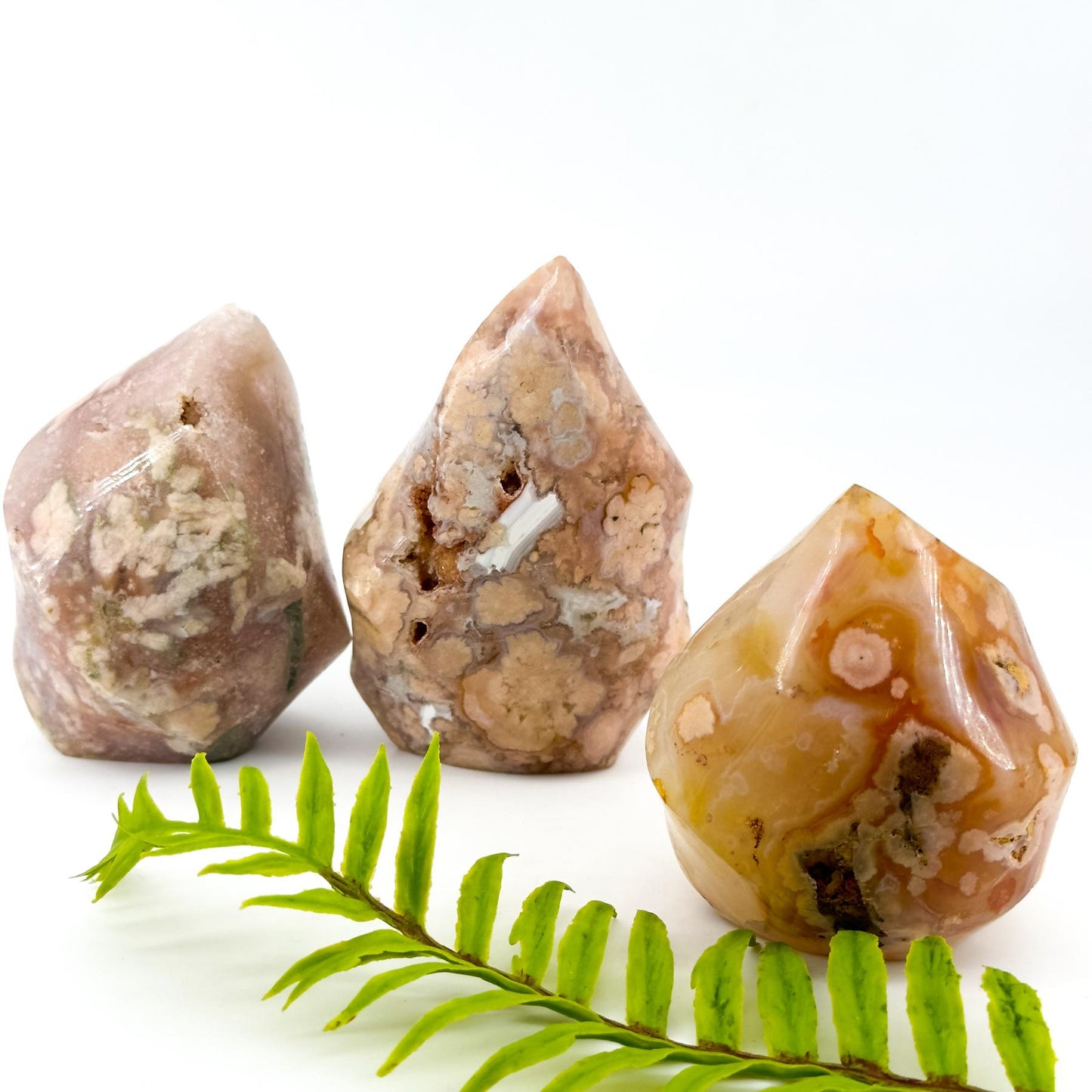 1 count Flower Agate Flame Cherry Blossom Agate Flame, Flame Shape , Crystal Chakra Stone