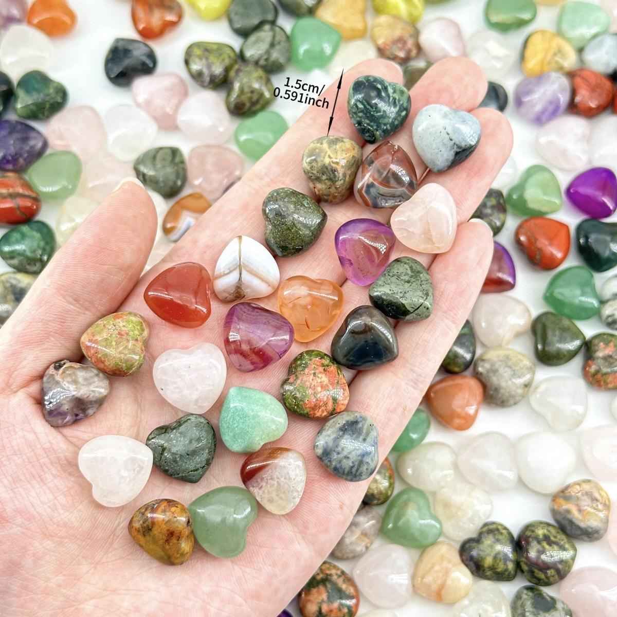 Mixed Crystal Heart Stones - Hand-Carved Crystal Hearts for TikTok Decor, Chakra Healing, and Gifts
