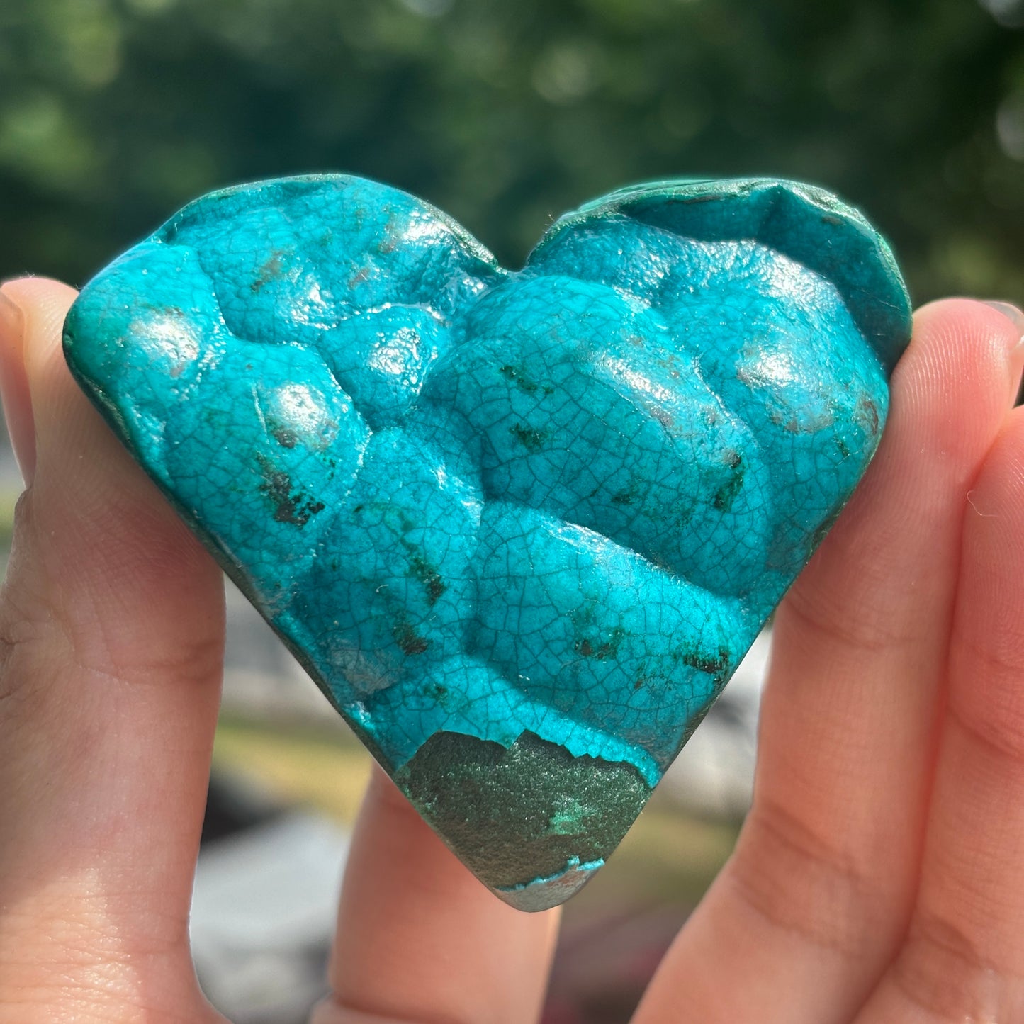 "Natural malachite Heart Carving | Unique Textured Gemstone Decor"