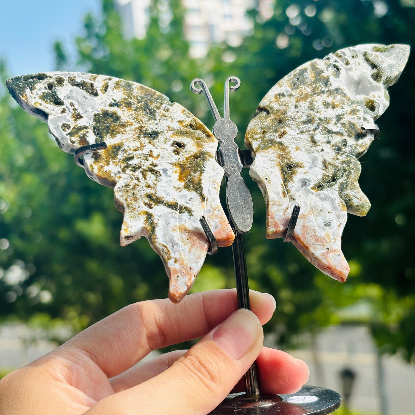 Unique Jasper Butterfly Sculpture – Decorative Crystal Art for Home and Office