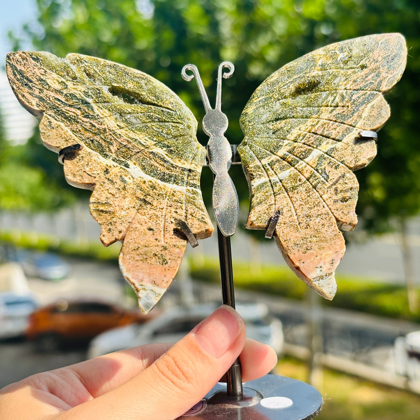 Unique Jasper Butterfly Sculpture – Decorative Crystal Art for Home and Office