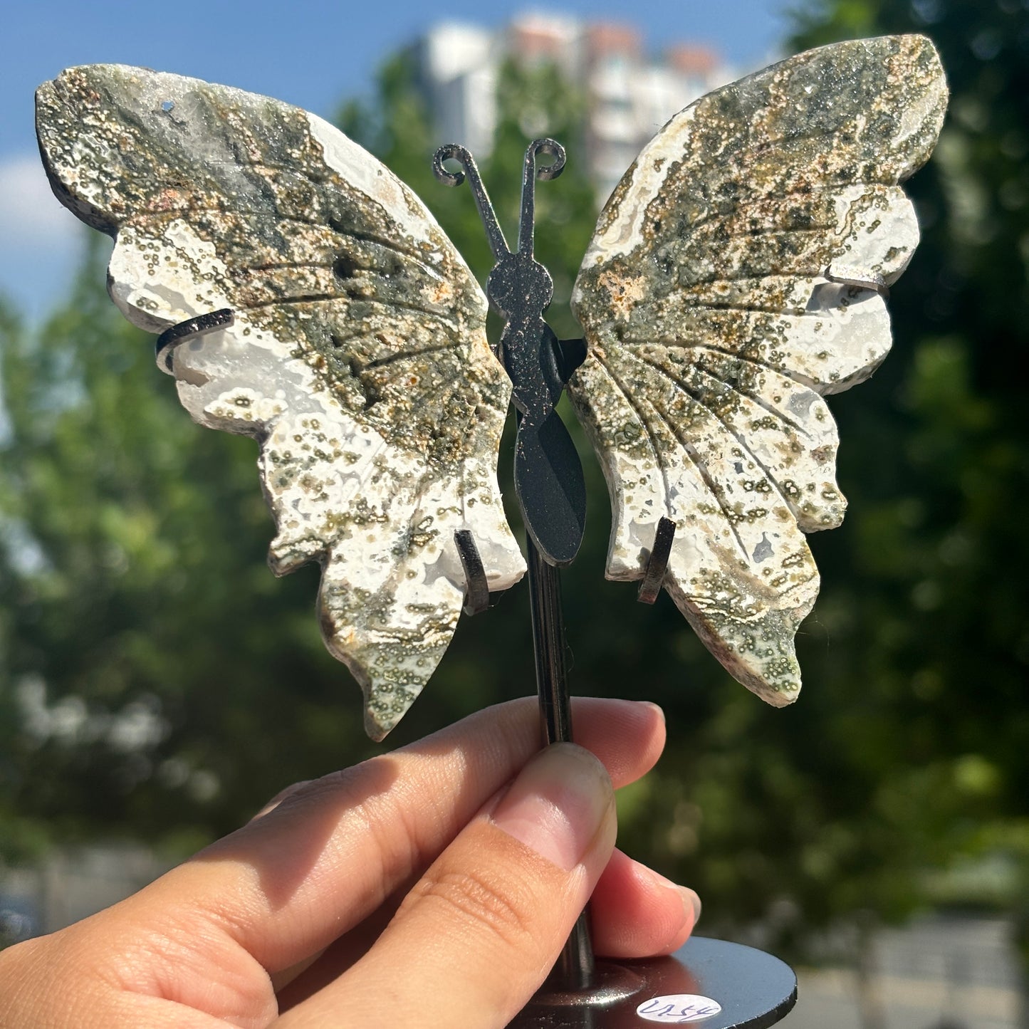 Unique Jasper Butterfly Sculpture – Decorative Crystal Art for Home and Office