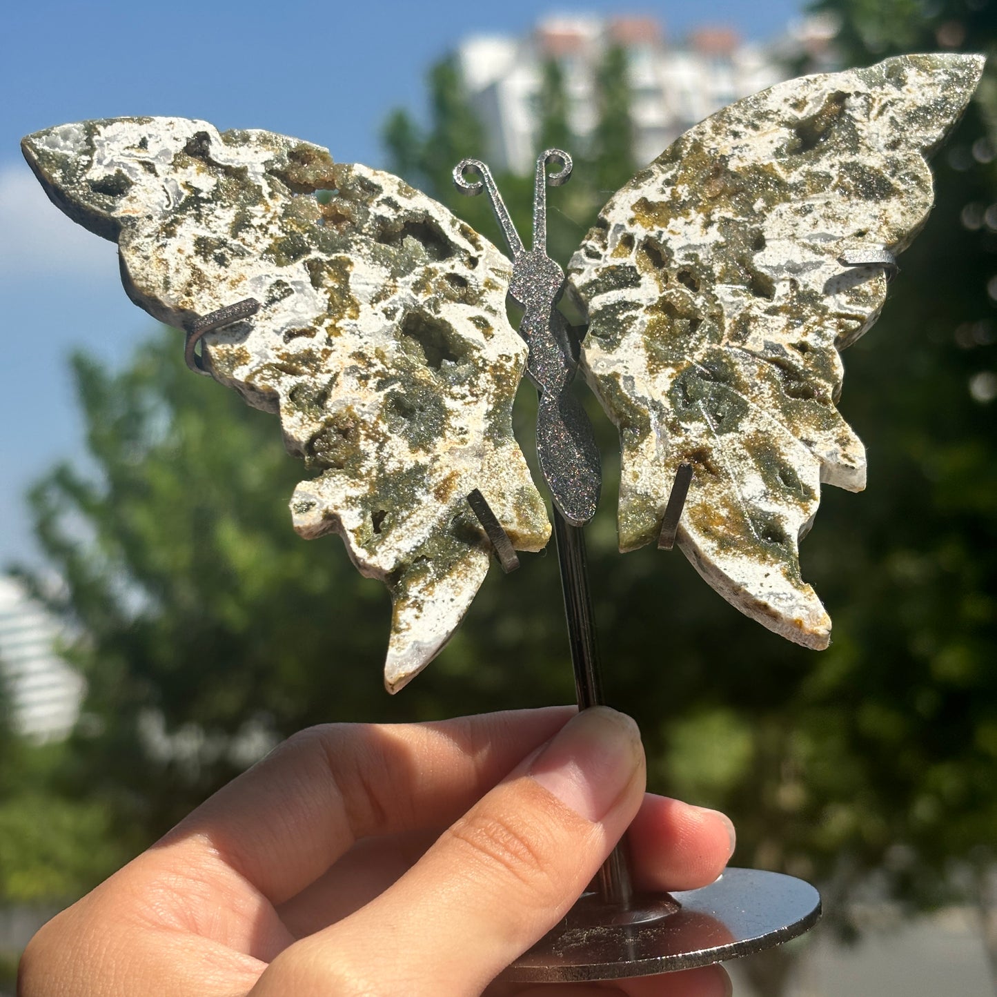 Unique Jasper Butterfly Sculpture – Decorative Crystal Art for Home and Office