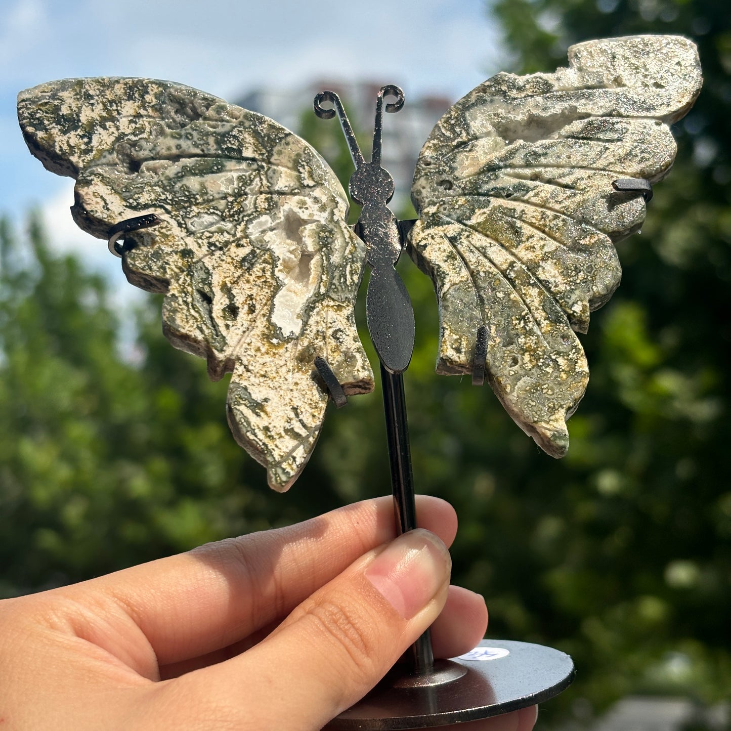 Unique Jasper Butterfly Sculpture – Decorative Crystal Art for Home and Office