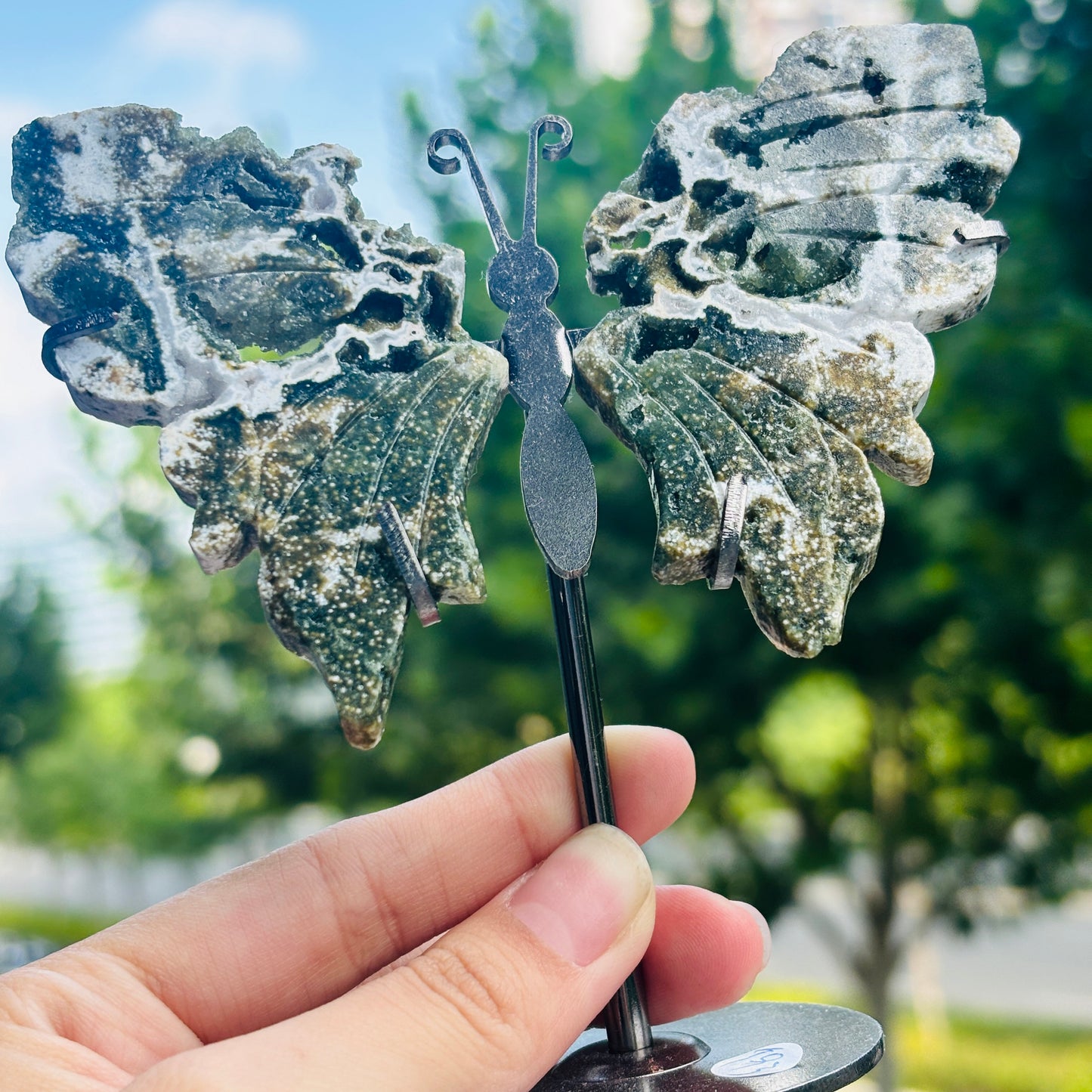 Unique Jasper Butterfly Sculpture – Decorative Crystal Art for Home and Office