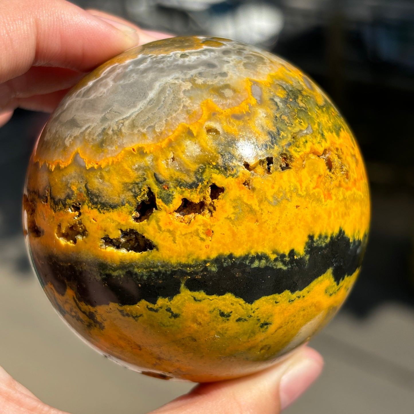 Bumblebee Jasper Crystal Tower - Hand-Carved Statement Piece for Energy Balancing