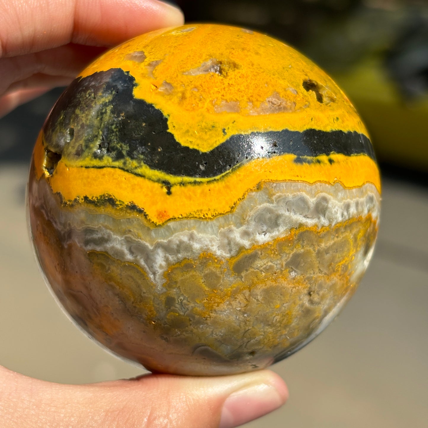 Bumblebee Jasper Crystal Tower - Hand-Carved Statement Piece for Energy Balancing