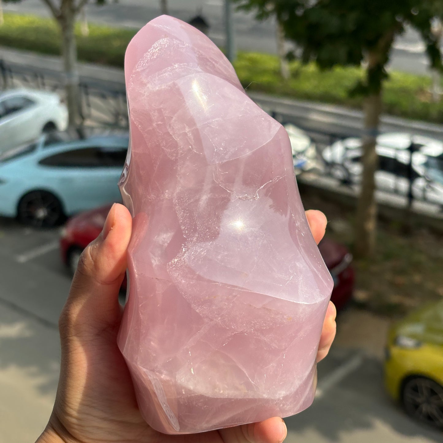 Polished Rose Quartz Freeform | Handcrafted Crystal Decor for Serenity