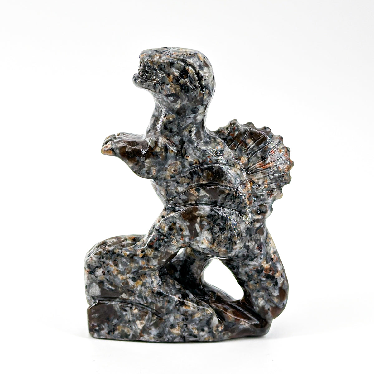 Carved Dinosaur Stone Figurines - Unique Gemstone Dinosaur Decoration