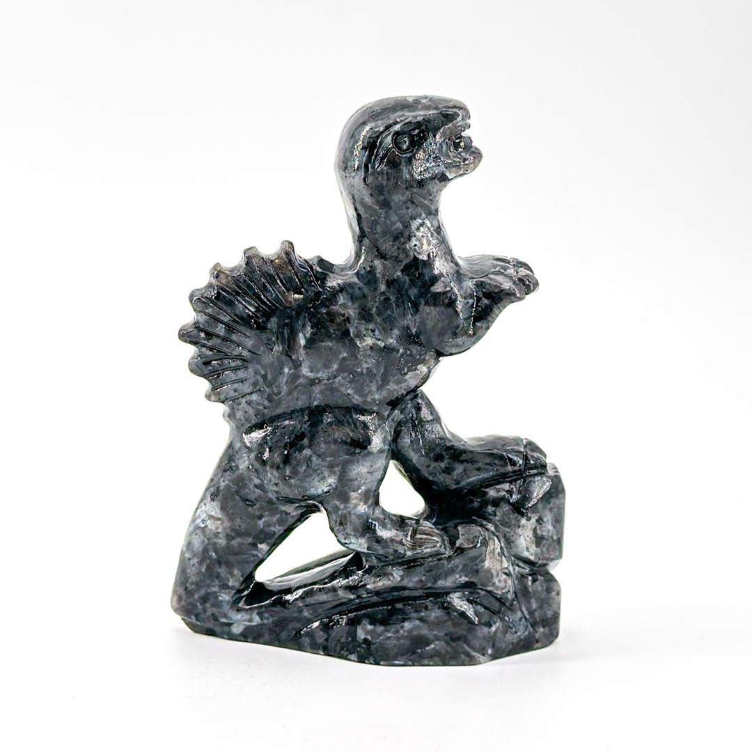 Carved Dinosaur Stone Figurines - Unique Gemstone Dinosaur Decoration