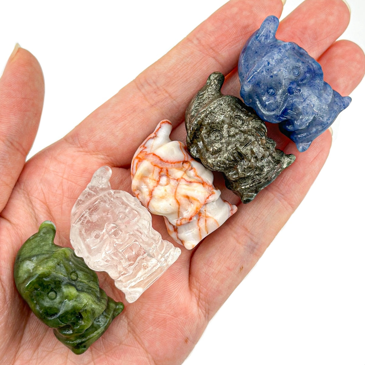 "3cm Mini Gemstone Santa Figurine | Festive Crystal Collectible with UV Reactive Effects"