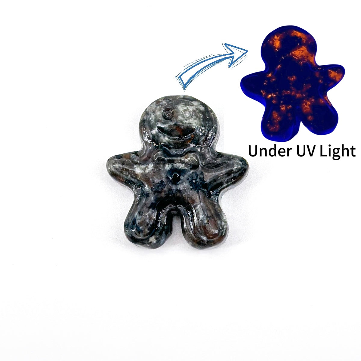 "Mini 3cm Natural Crystal Gingerbread Man Figurine | Unique Gemstone Ornament"
