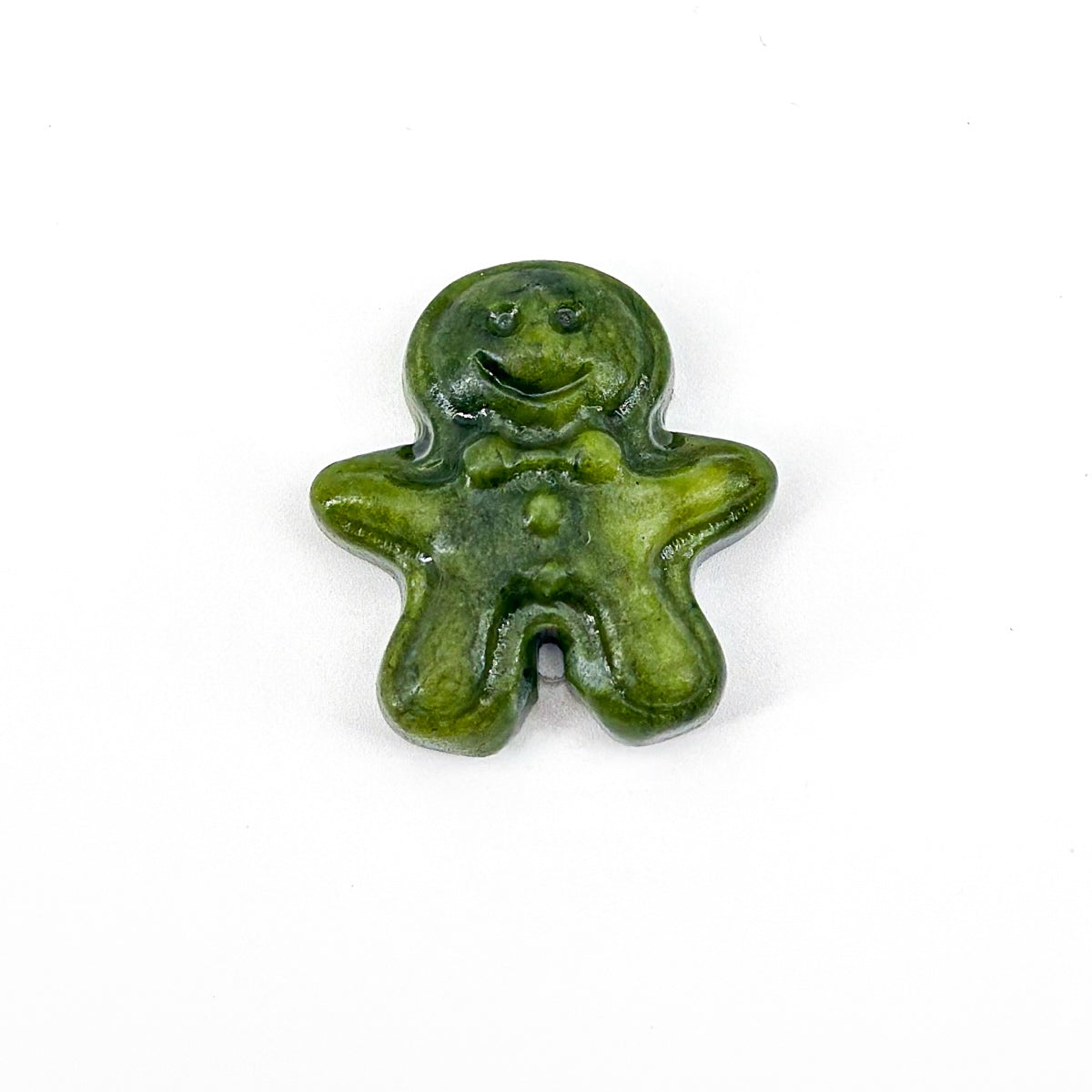 "Mini 3cm Natural Crystal Gingerbread Man Figurine | Unique Gemstone Ornament"