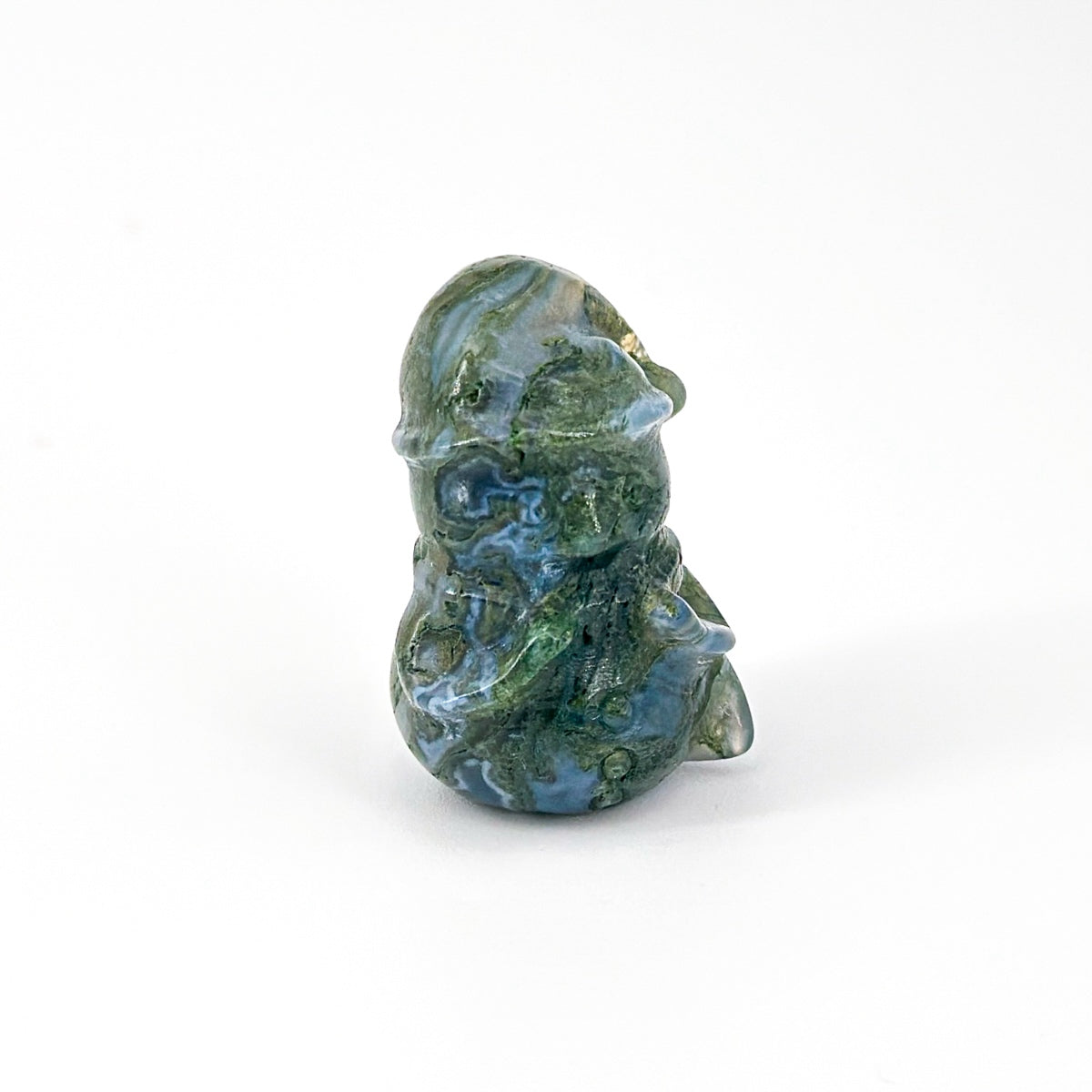 "Hand-Carved Crystal Snowman Figurines | Unique 3cm Gemstone Christmas Decor"