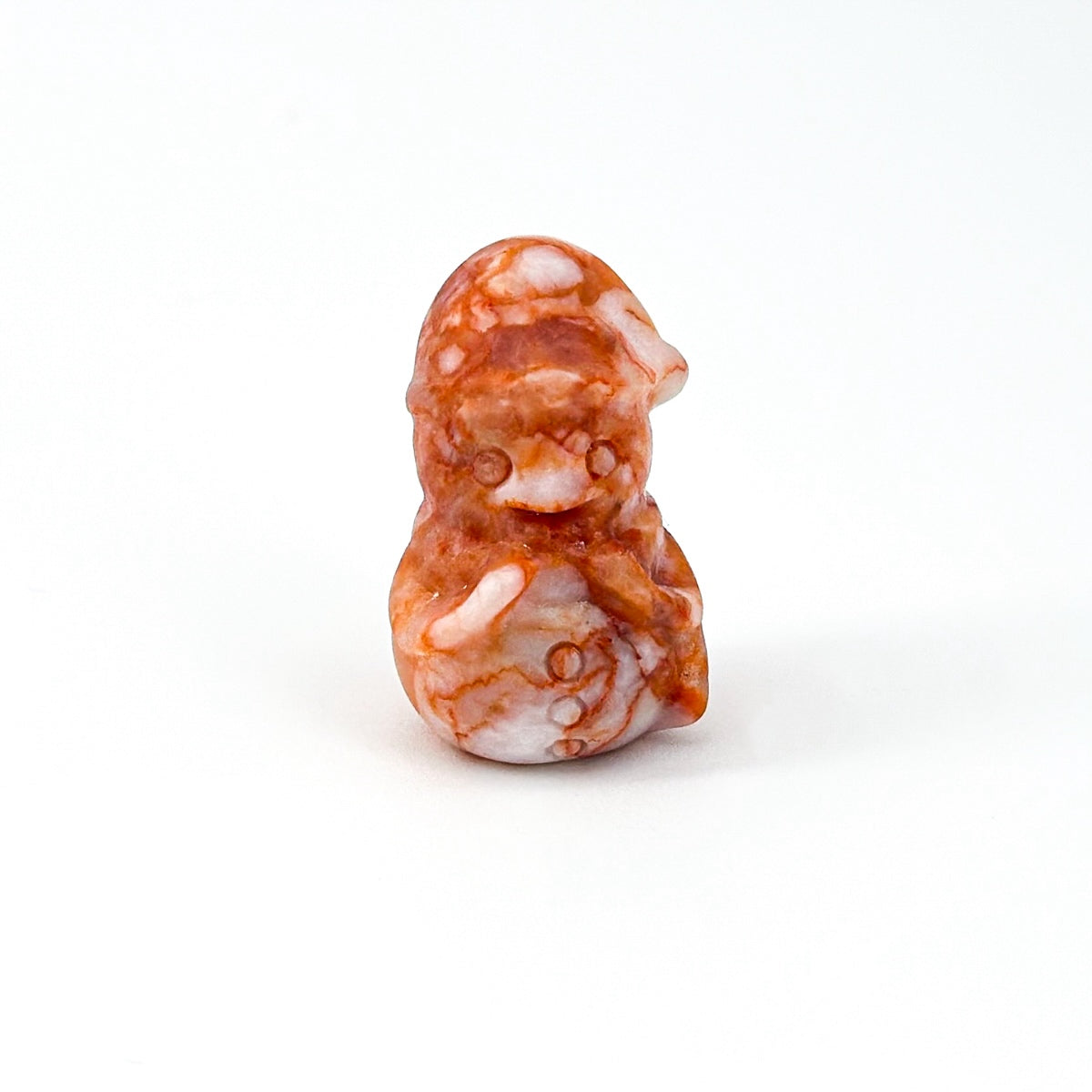 "Hand-Carved Crystal Snowman Figurines | Unique 3cm Gemstone Christmas Decor"