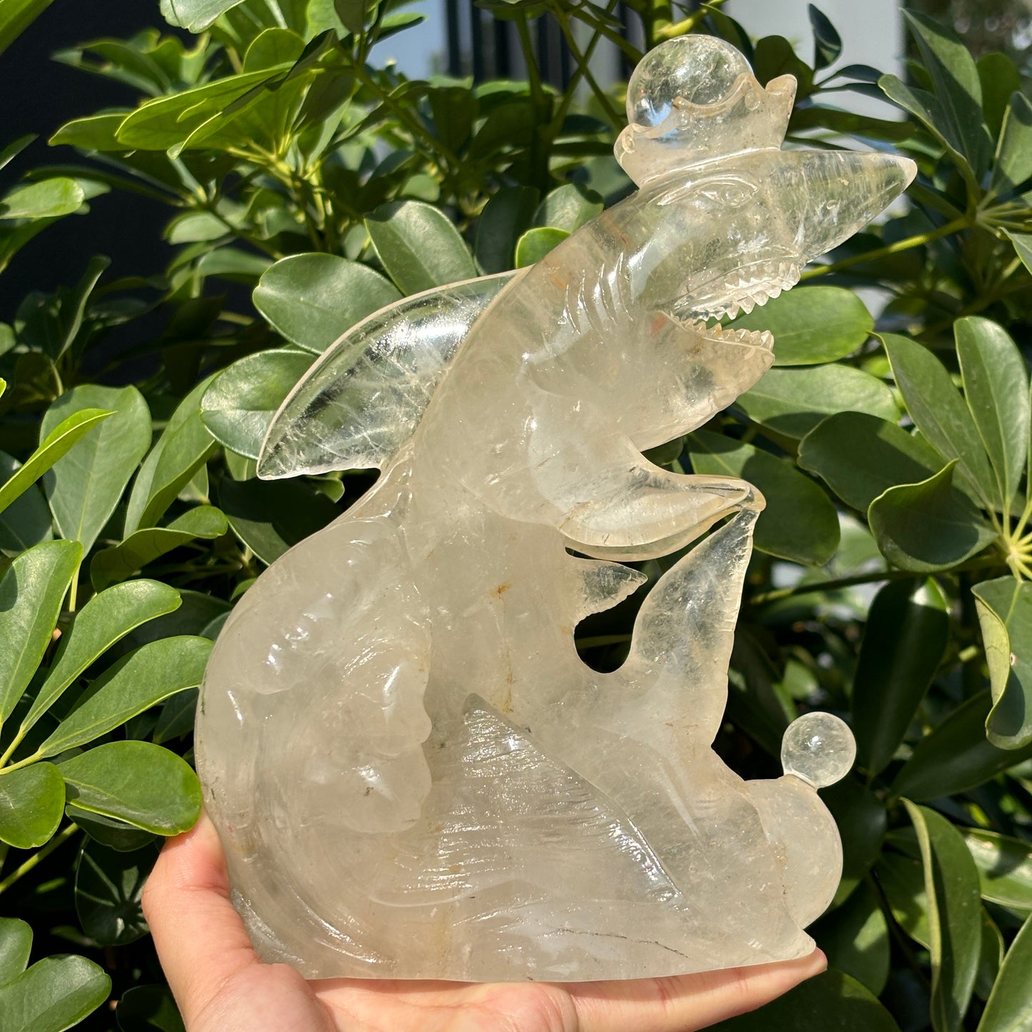 "Majestic Hand Carved Animal Crystal Statue - Natural Stone Sculpture"