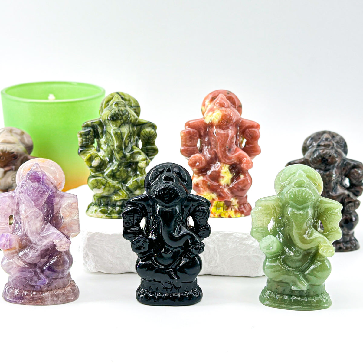 1 count "Handcrafted Ganesha Figurines Set (7-7.5 cm | 2.76-2.95 inches)" Gift Traditional Carved Decoration Lord Ornaments