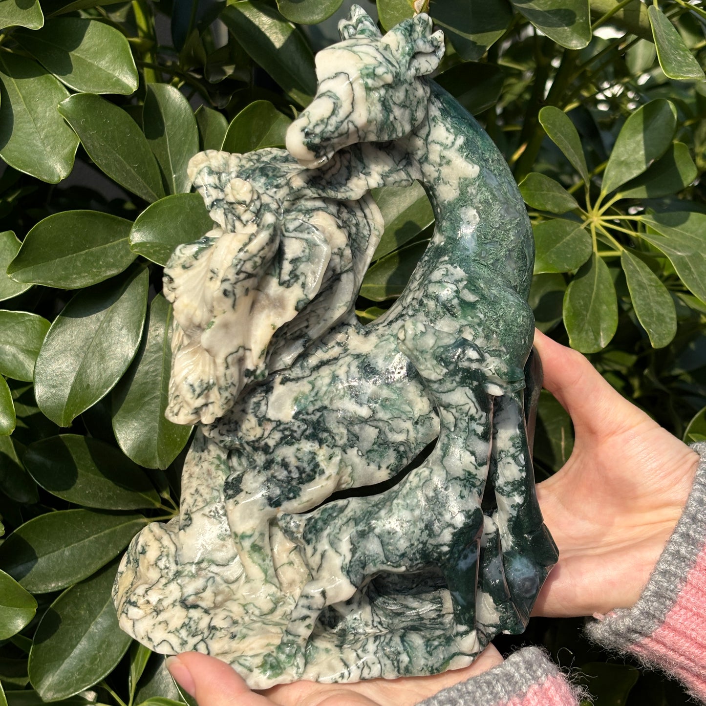 "Majestic Hand Carved Animal Crystal Statue - Natural Stone Sculpture"