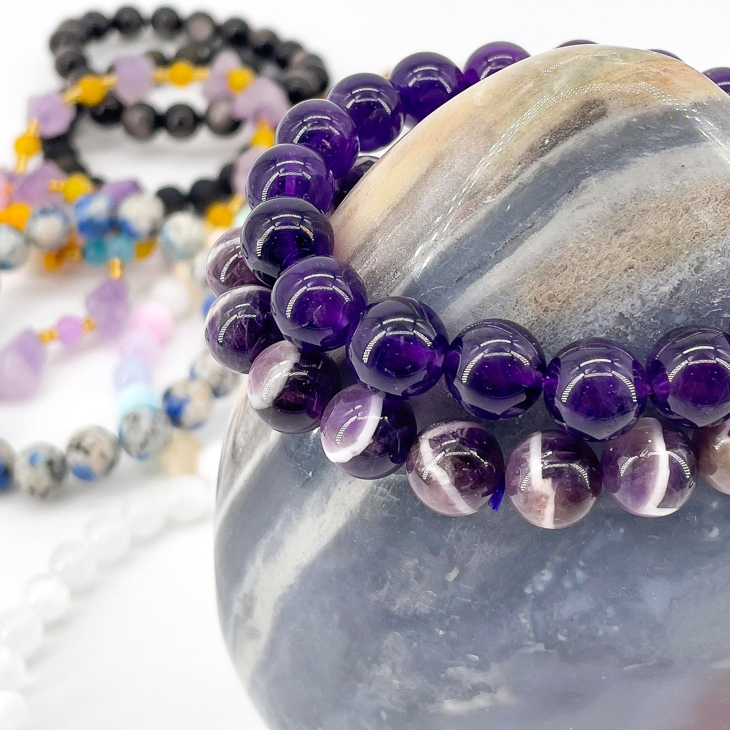 Natural Stone Bracelet, creative crystal gift, stretch beaded bracelet, fashion light luxury jewelry