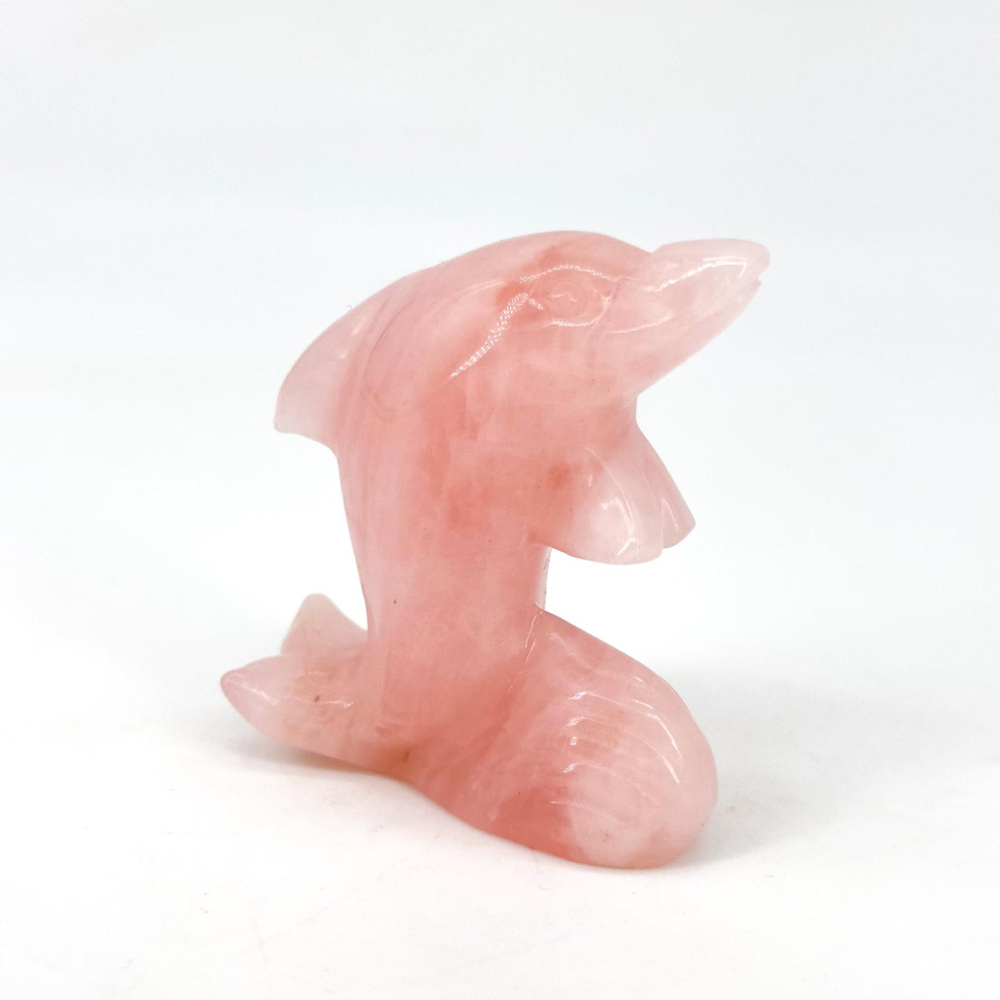 Natural Crystal Dolphin Carving, creative cute little dolphin ornament, marine life animal decoration, animal carving crystal gift