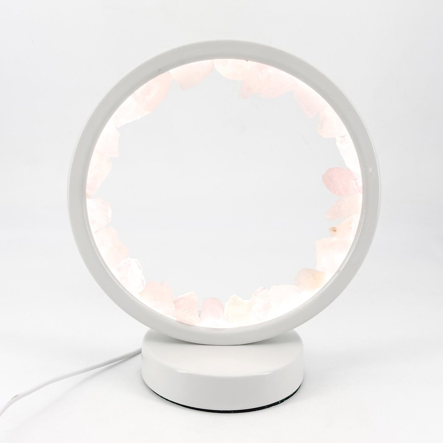 Natural Crystal Round Night Light Energy Crystal Clusters Stone Lamp For Spiritual Balance, Serene Glow For Relaxation And Sleep, USB Bedside Lamp