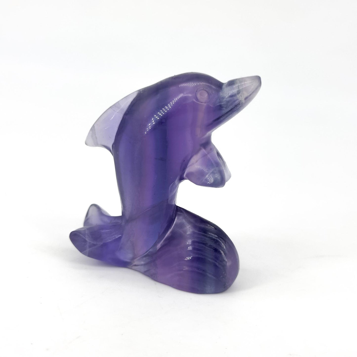 Natural Crystal Dolphin Carving, creative cute little dolphin ornament, marine life animal decoration, animal carving crystal gift