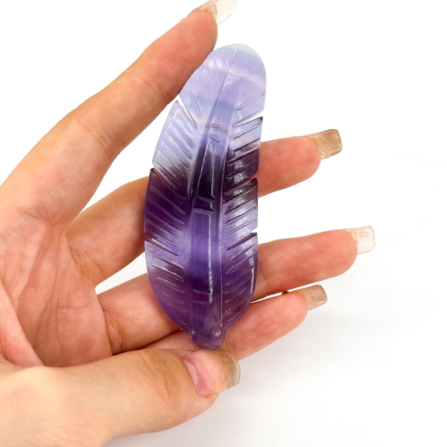 Natural Crystal Feather Carving, home decoration, mini carving ornament, creative gift