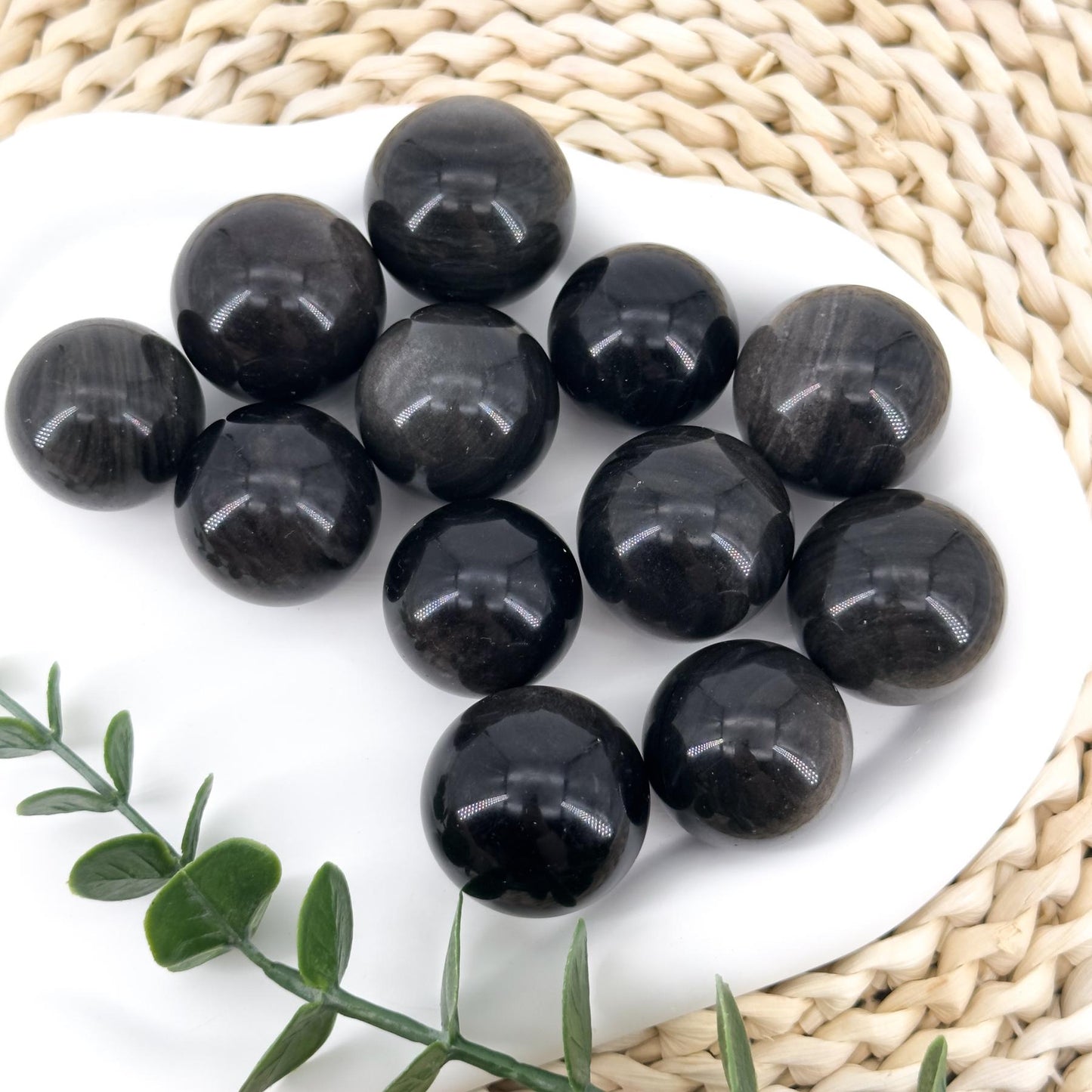 Natural Silver Obsidian Sphere Crystal, spirit repair, home decoration, crystal gift