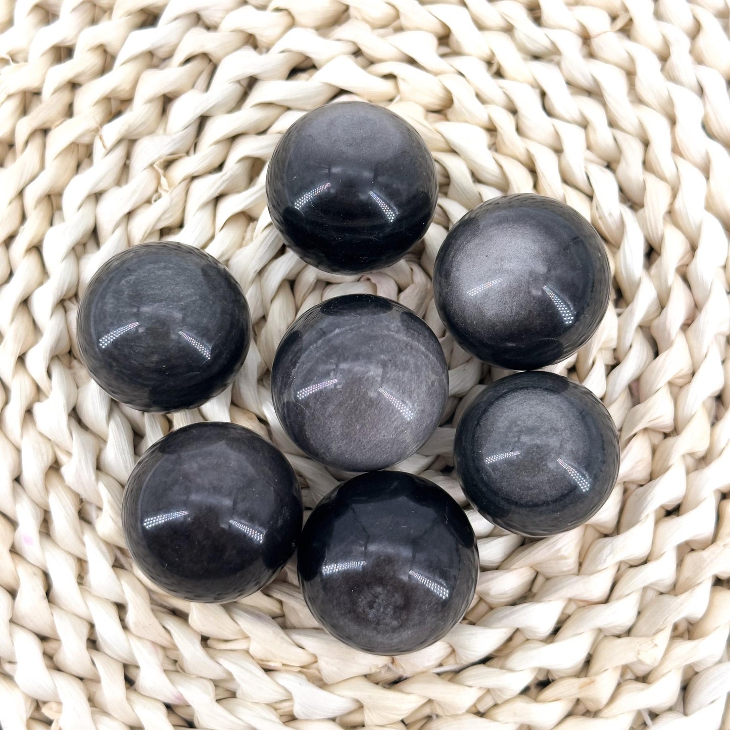 Natural Silver Obsidian Sphere Crystal, spirit repair, home decoration, crystal gift