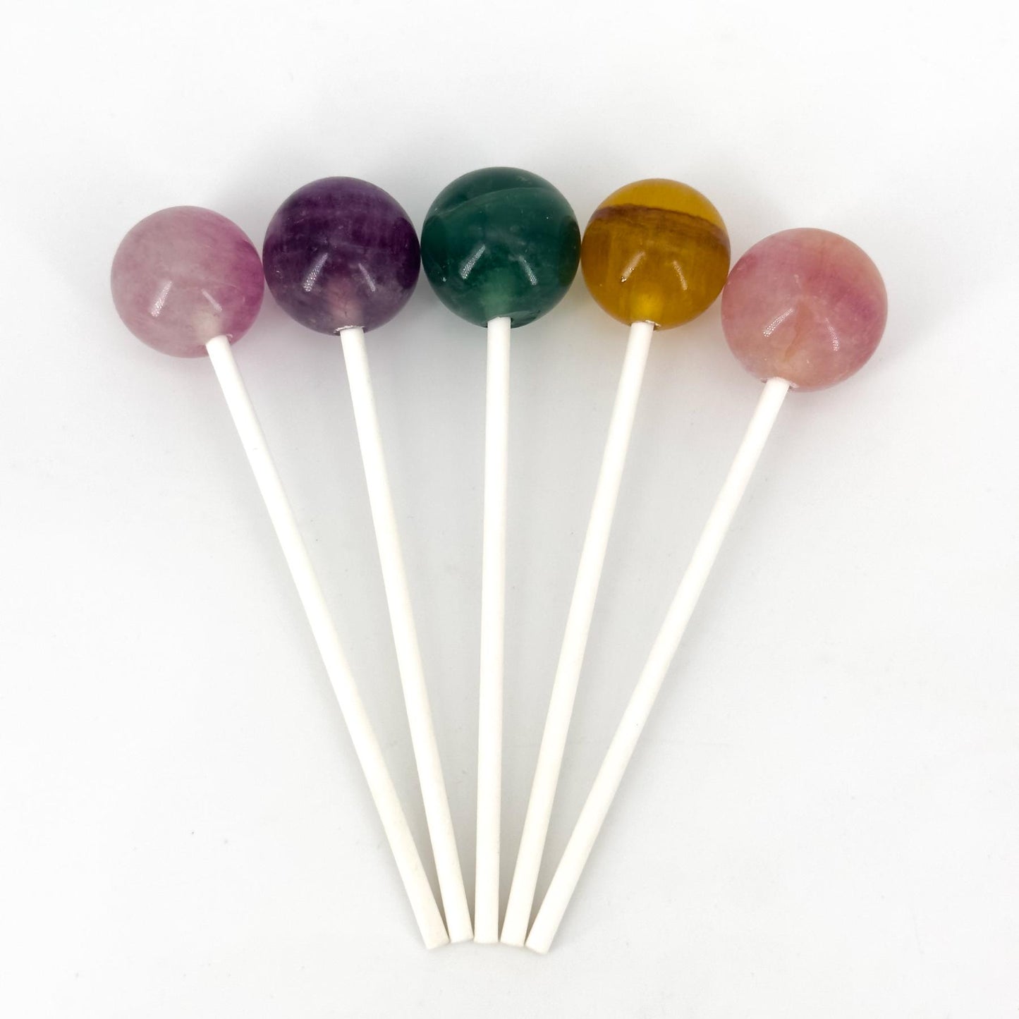 Fluorite Lollipop,Natural Crystal Carvings,Crystal Ornaments, , Healing Energy
