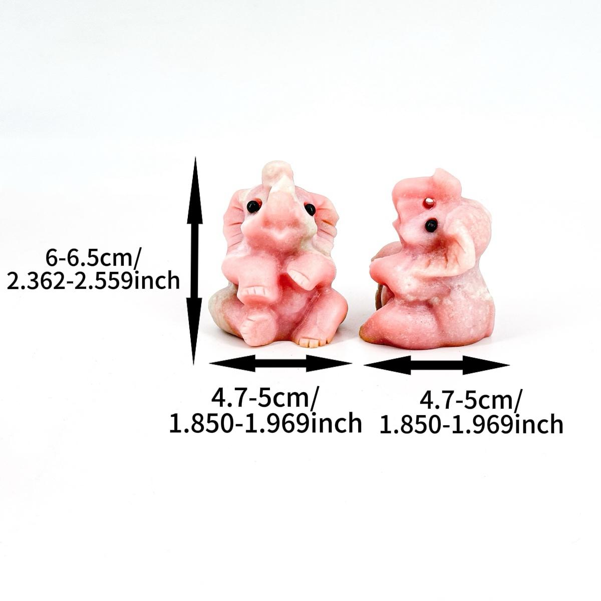 1 Count Pink Opal Baby Elephant - Natural Crystal, Elegance & Positivity | Pretty Gift, Room Decoration, Healing Crystal