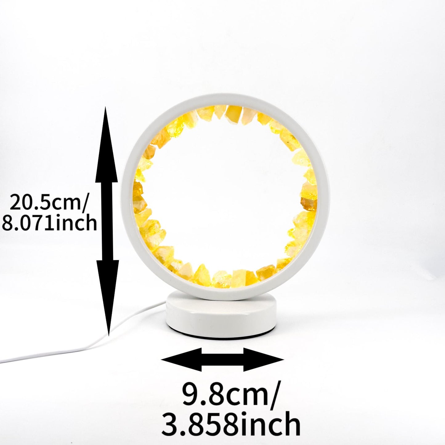 Natural Crystal Round Night Light Energy Crystal Clusters Stone Lamp For Spiritual Balance, Serene Glow For Relaxation And Sleep, USB Bedside Lamp