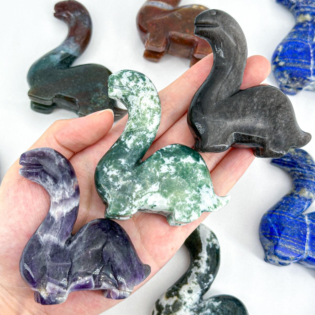 Crystal Dinosaur Carvings | 1 Count | Unique Decorative Figurines