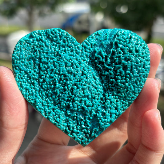 "Natural  malachite Heart Carving | Unique Textured Gemstone Decor"