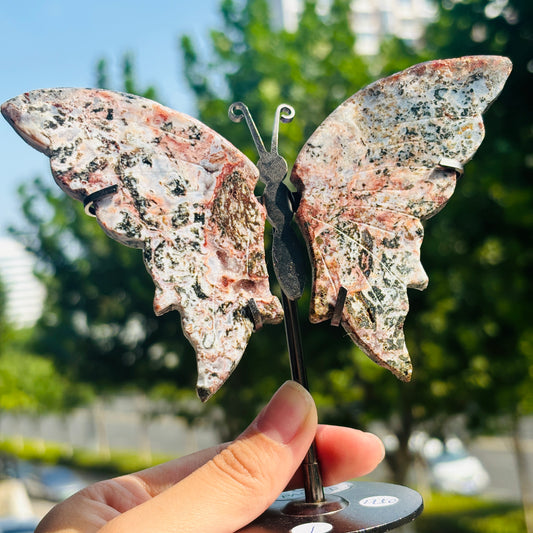 Unique Jasper Butterfly Sculpture – Decorative Crystal Art for Home and Office