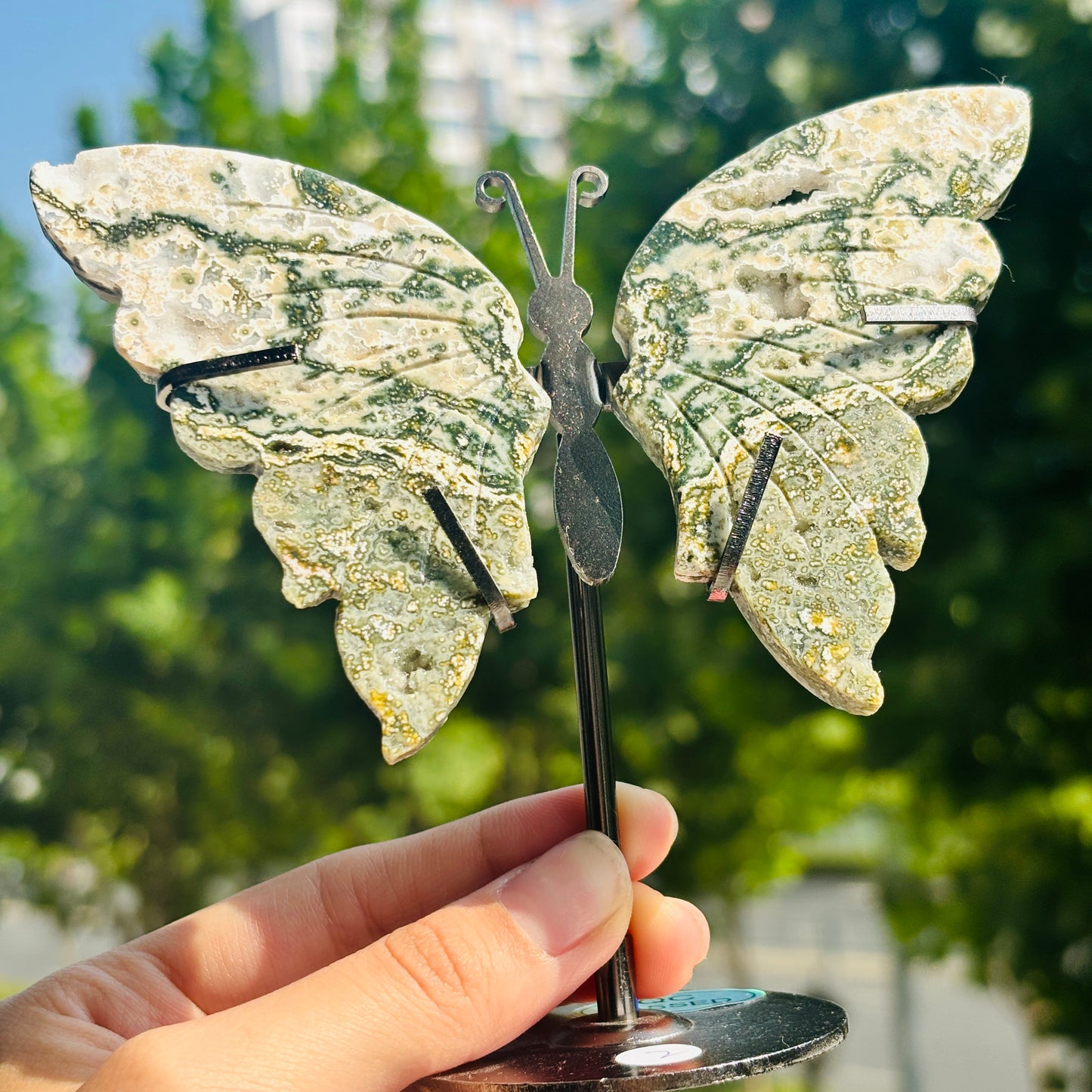 Unique Jasper Butterfly Sculpture – Decorative Crystal Art for Home and Office