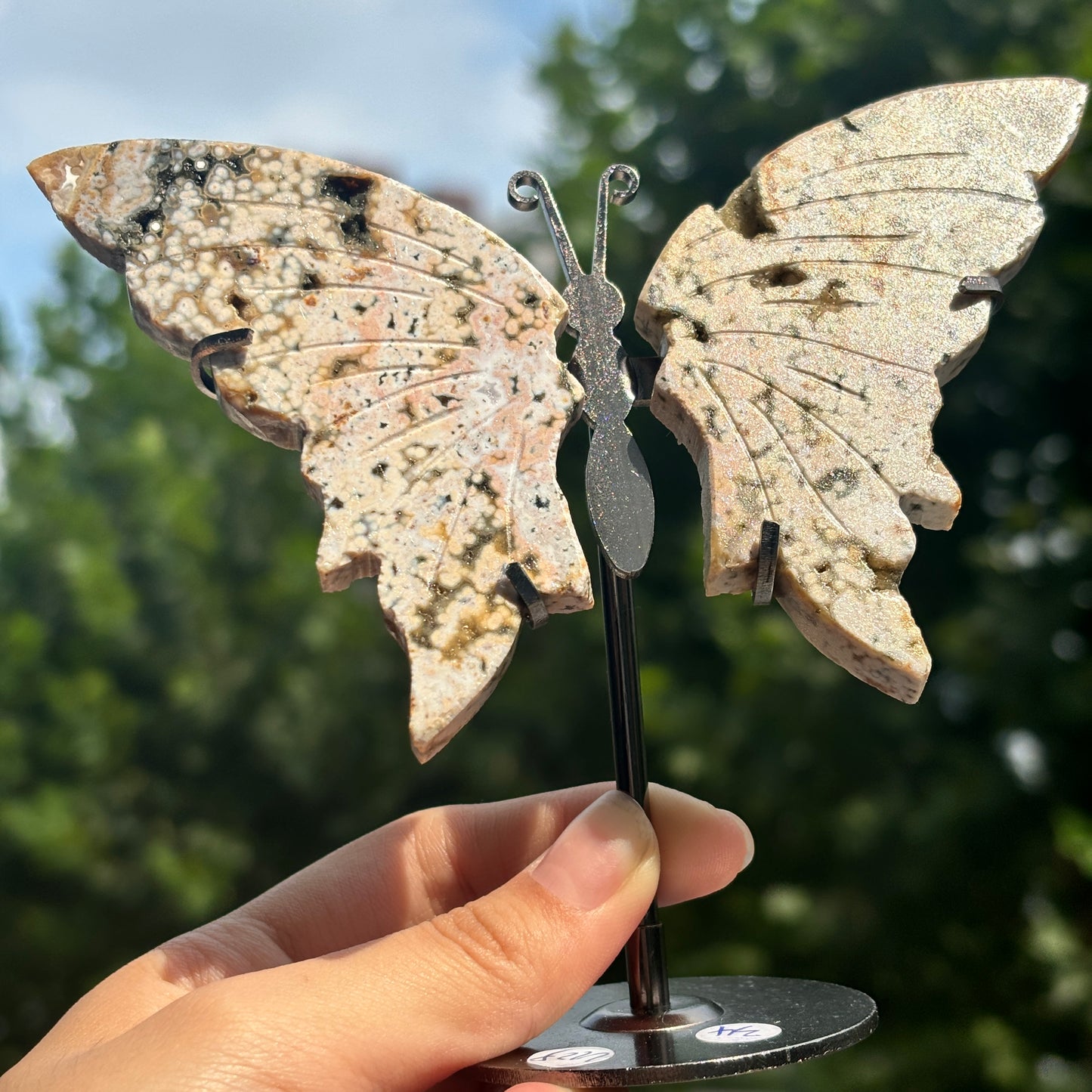Unique Jasper Butterfly Sculpture – Decorative Crystal Art for Home and Office
