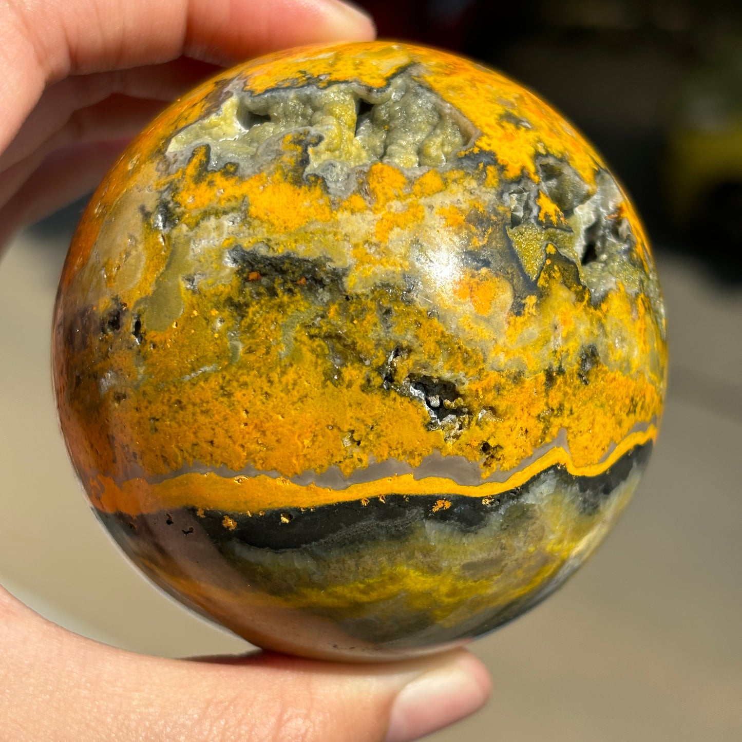 Bumblebee Jasper Crystal Tower - Hand-Carved Statement Piece for Energy Balancing
