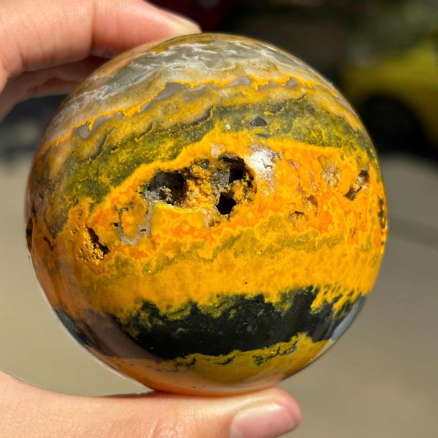 Bumblebee Jasper Crystal Tower - Hand-Carved Statement Piece for Energy Balancing
