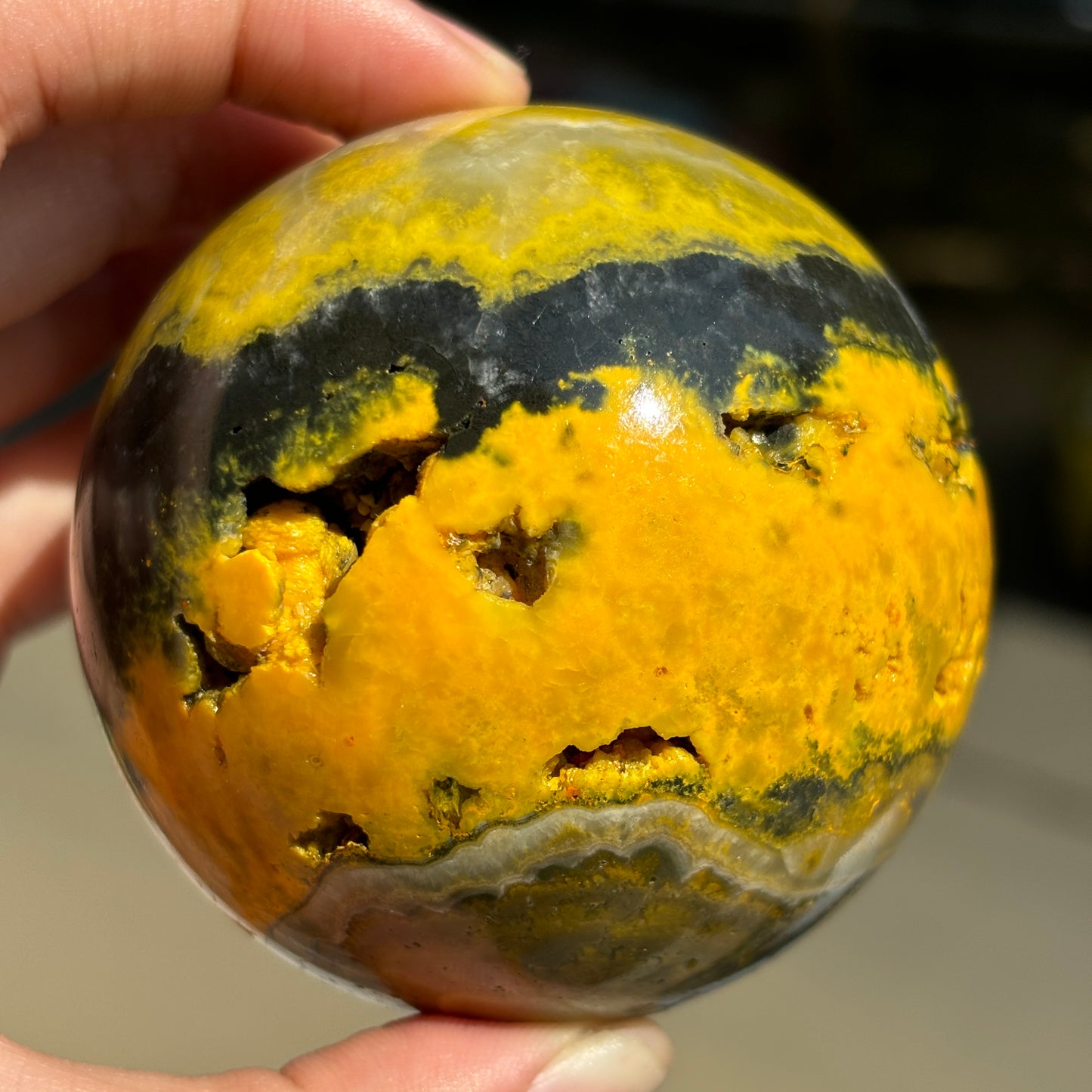 Bumblebee Jasper Crystal Tower - Hand-Carved Statement Piece for Energy Balancing