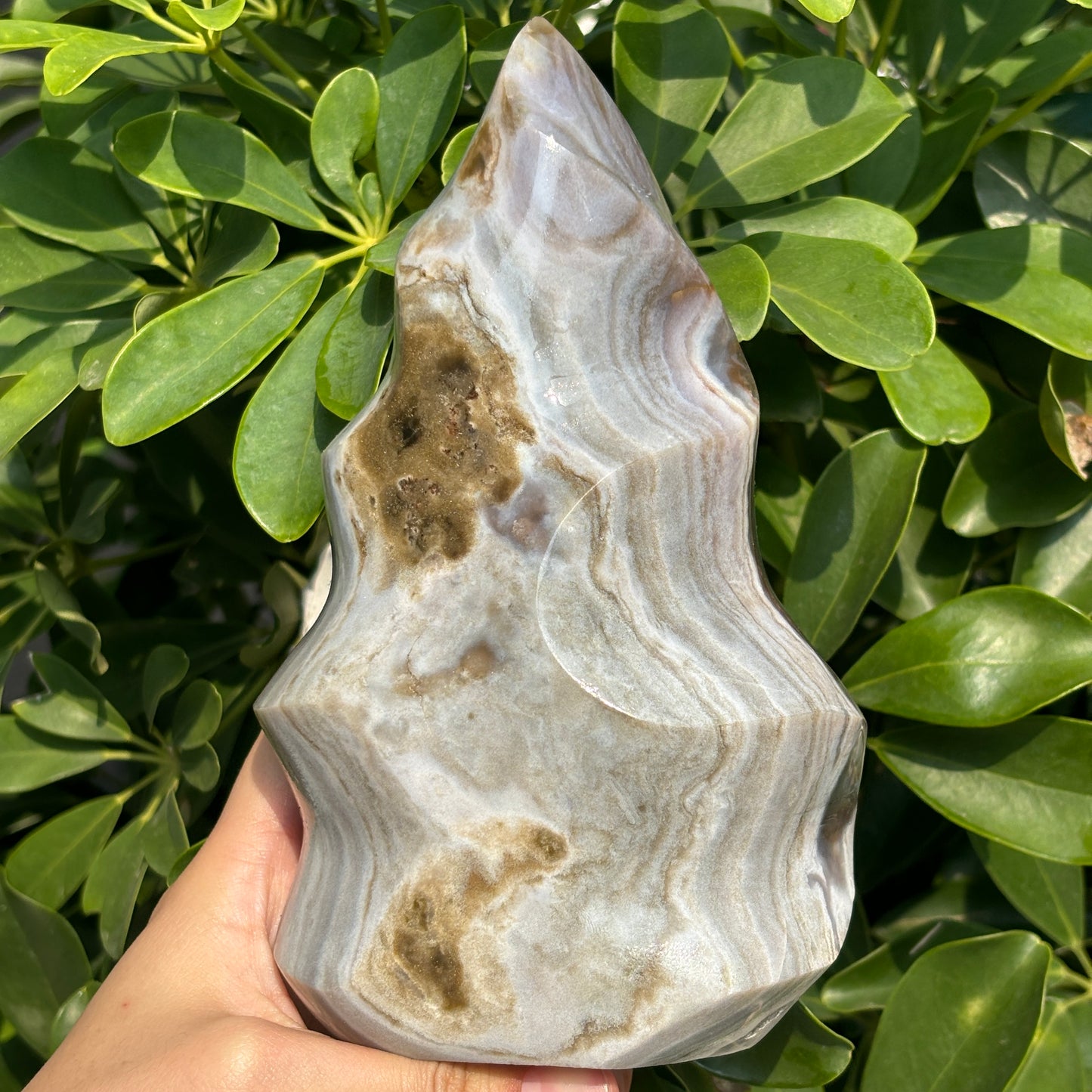 "Hand-Polished Multi-Color Jasper Sculpture | Unique Natural Crystal Display"