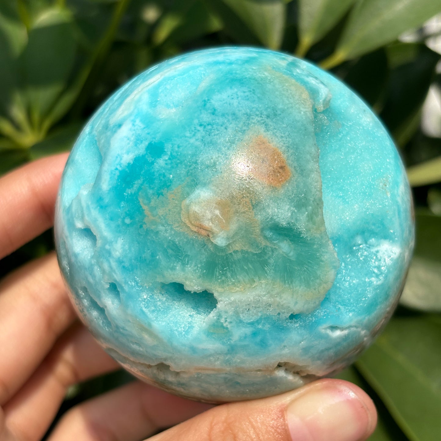 "Hand-carved Hemimorphite spheres - natural stone with unique patterns"