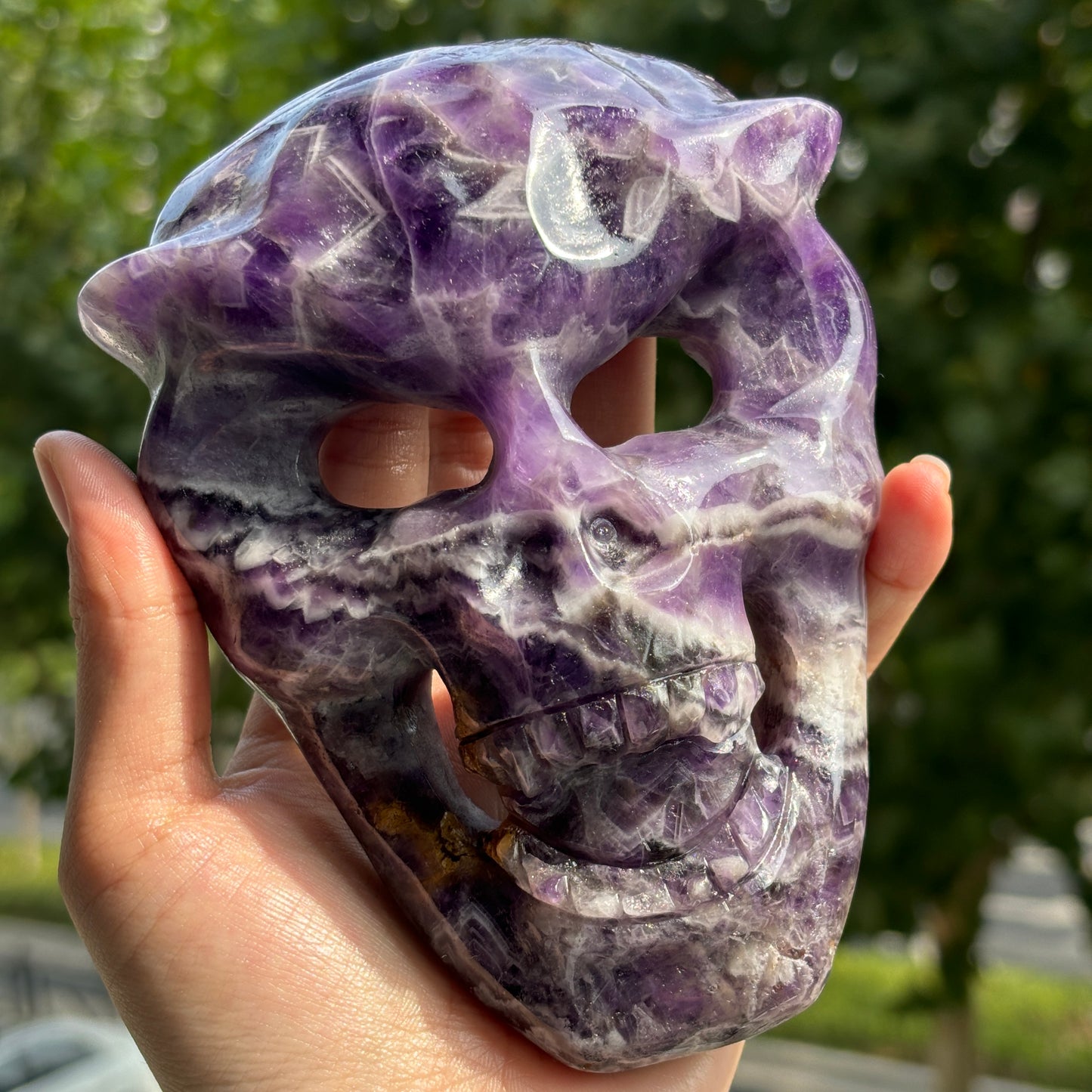 Crystal Skull mask| Natural 4-inch Stone Skull mask Figurine"