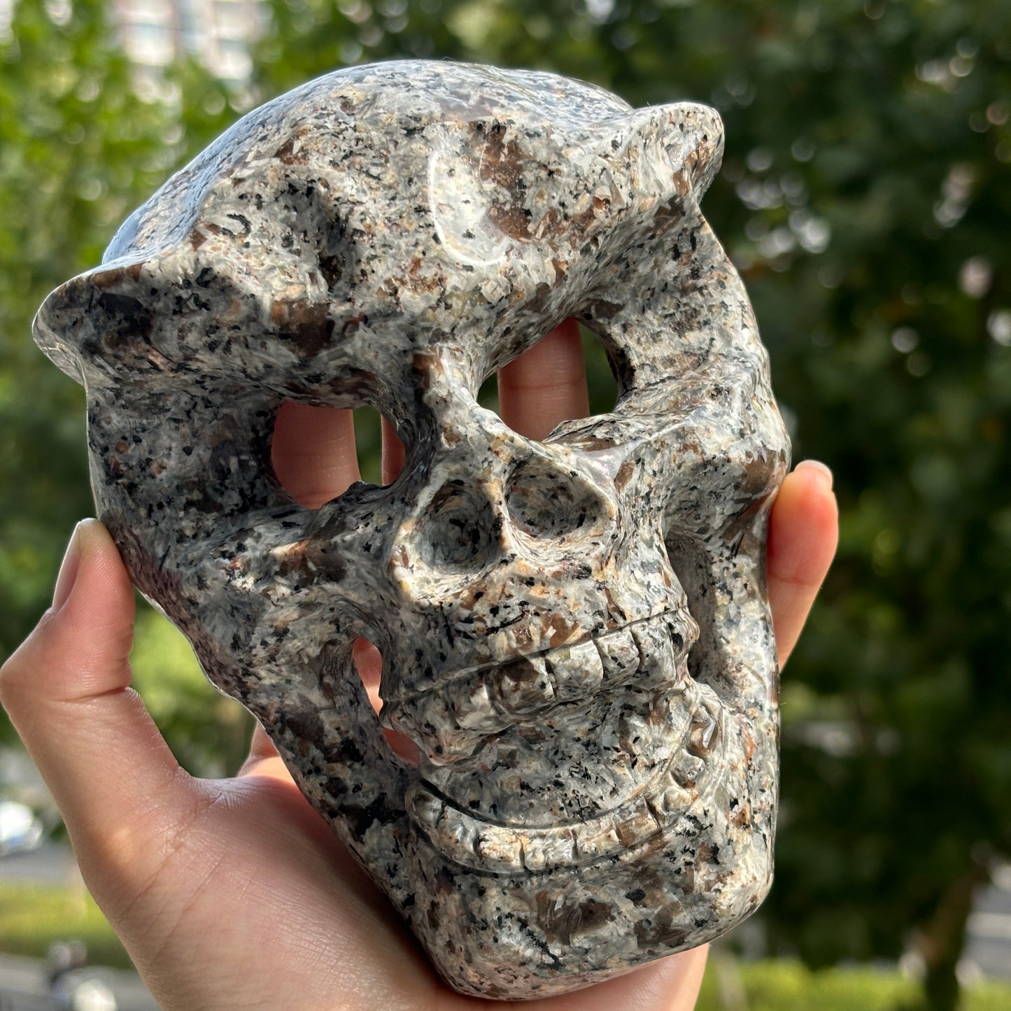 Crystal Skull mask| Natural 4-inch Stone Skull mask Figurine"