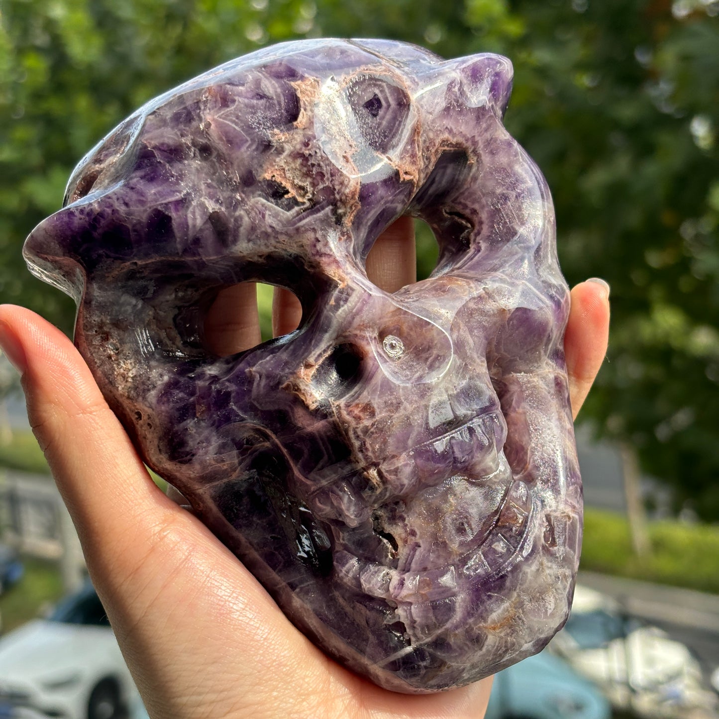 Crystal Skull mask| Natural 4-inch Stone Skull mask Figurine"