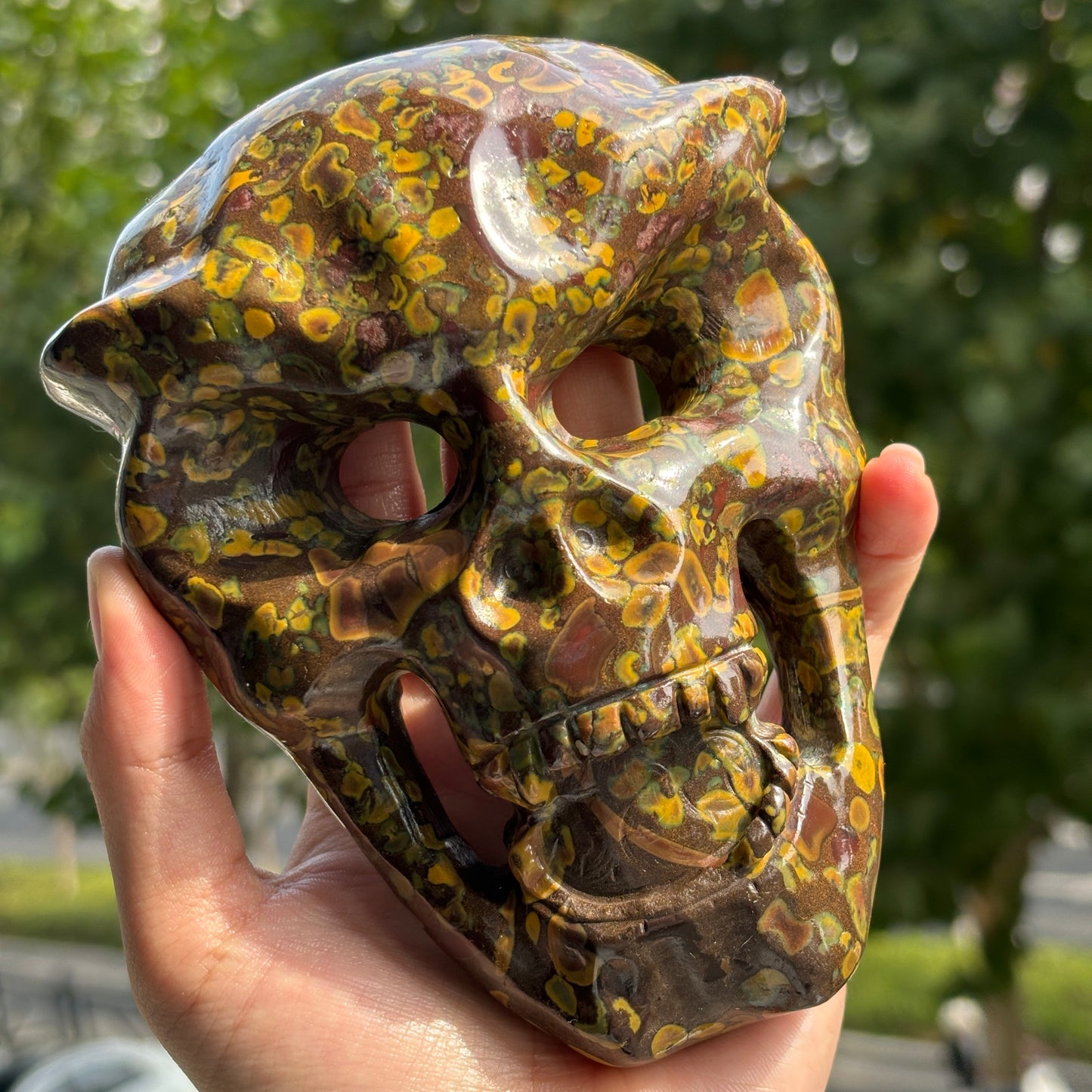 Crystal Skull mask| Natural 4-inch Stone Skull mask Figurine"