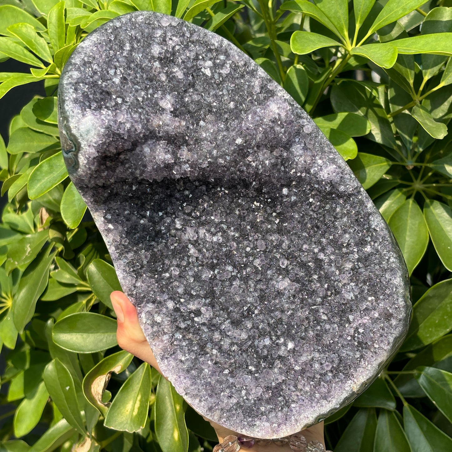 "Deep Purple Amethyst Geode for Display – Enhance Your Decor with Crystal Beauty"