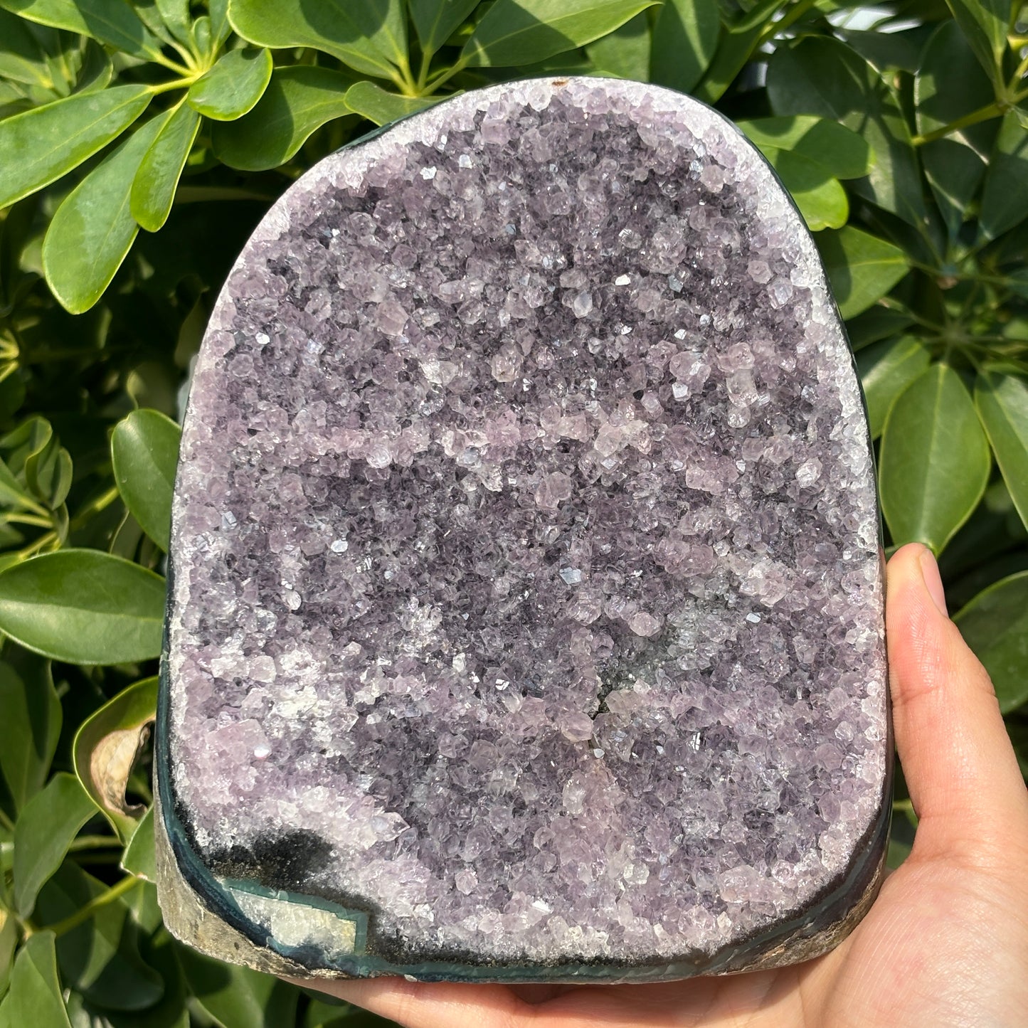 "Deep Purple Amethyst Geode for Display – Enhance Your Decor with Crystal Beauty"