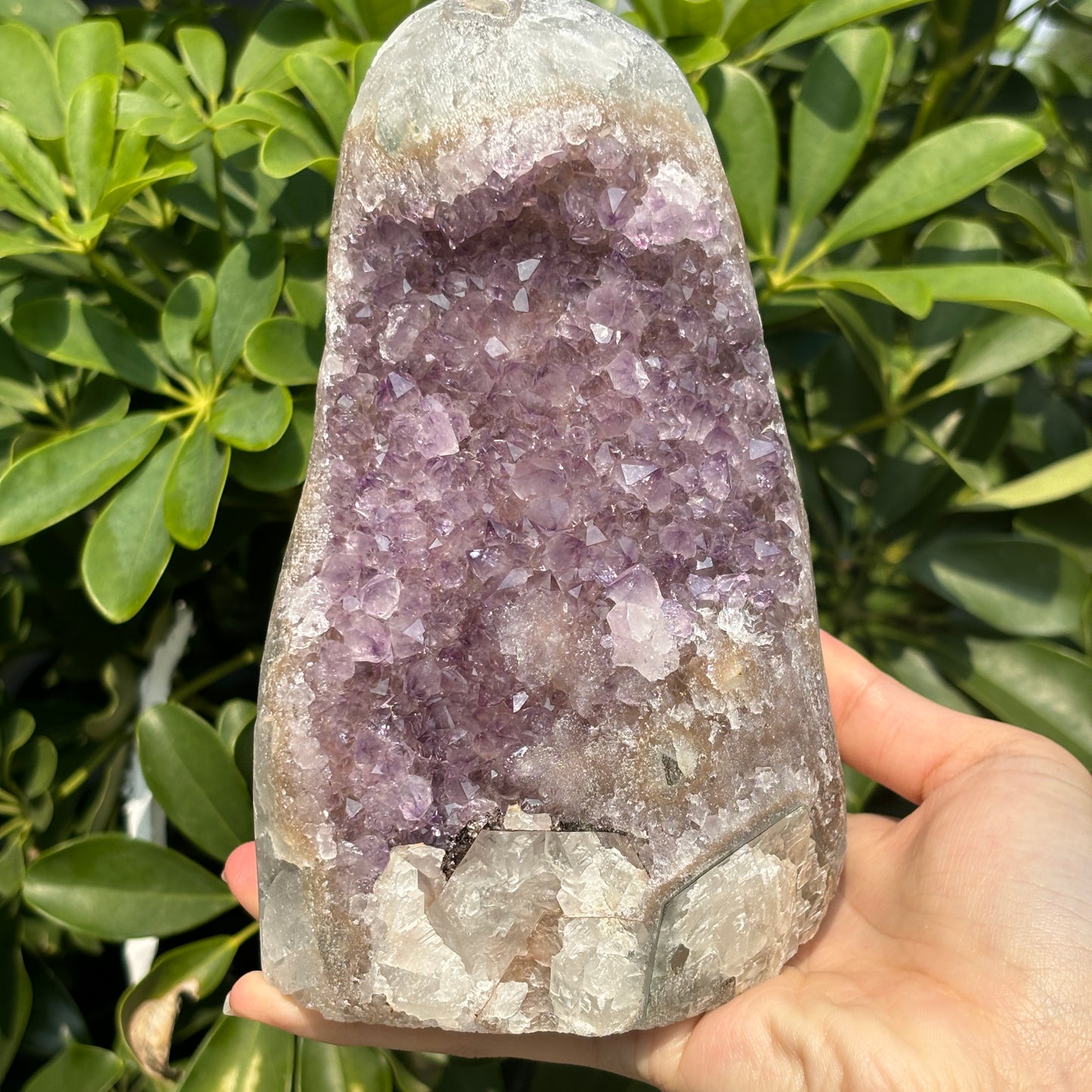 "Deep Purple Amethyst Geode for Display – Enhance Your Decor with Crystal Beauty"