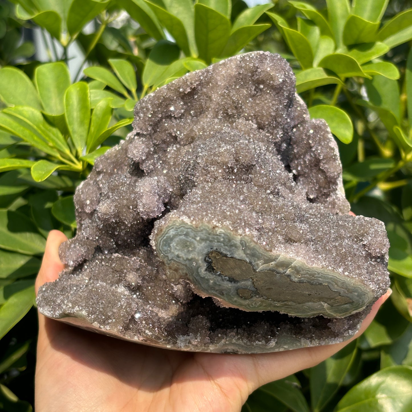 "Deep Purple Amethyst Geode for Display – Enhance Your Decor with Crystal Beauty"
